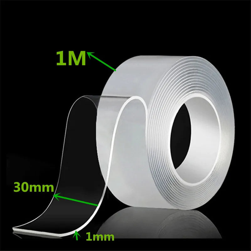 Super Strong Nano Double Sided Adhesive Tape Waterproof Transparent Traceless Tape  Reusable Decorative Office Tape Home Tools