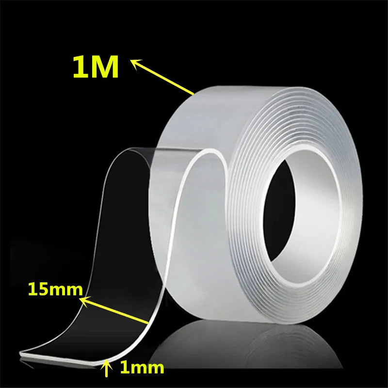 Super Strong Nano Double Sided Adhesive Tape Waterproof Transparent Traceless Tape  Reusable Decorative Office Tape Home Tools
