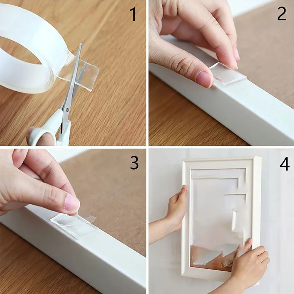 Super Strong Nano Double Sided Adhesive Tape Waterproof Transparent Traceless Tape  Reusable Decorative Office Tape Home Tools