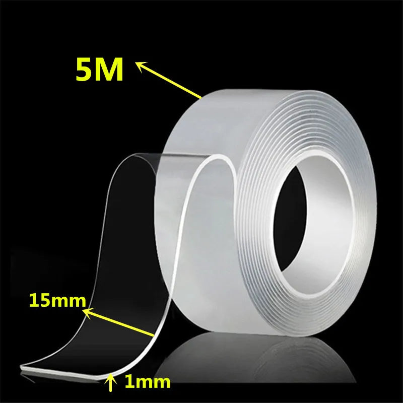Super Strong Nano Double Sided Adhesive Tape Waterproof Transparent Traceless Tape  Reusable Decorative Office Tape Home Tools