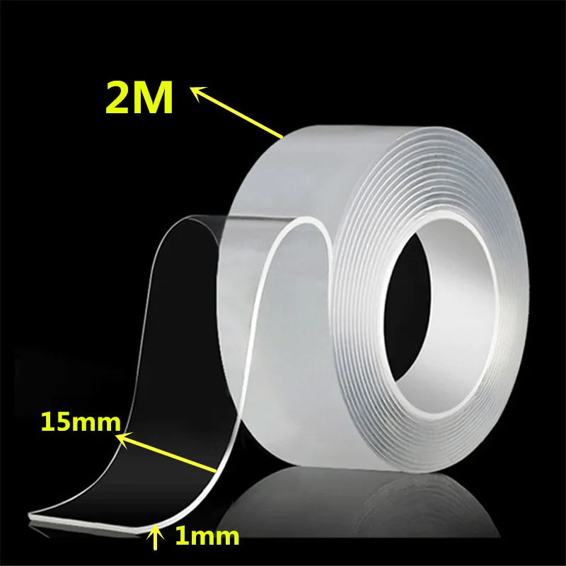 Super Strong Nano Double Sided Adhesive Tape Waterproof Transparent Traceless Tape  Reusable Decorative Office Tape Home Tools