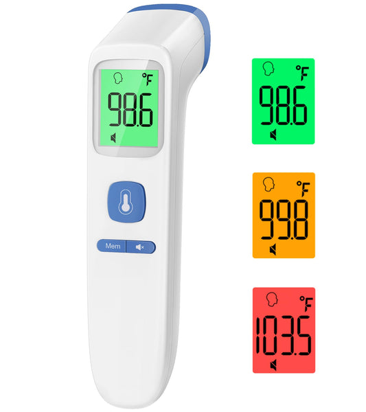 No-Touch Infrared Thermometer - 2-in-1 Forehead & Object Mode with Fever Alarm