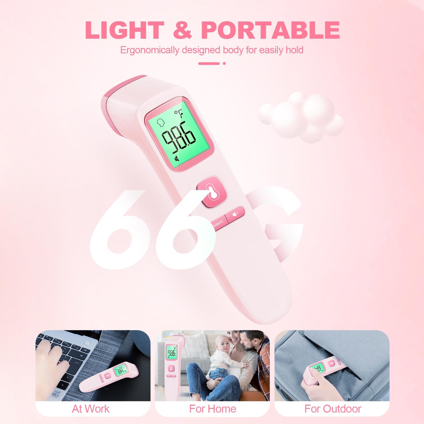 No-Touch Infrared Thermometer - 2-in-1 Forehead & Object Mode with Fever Alarm