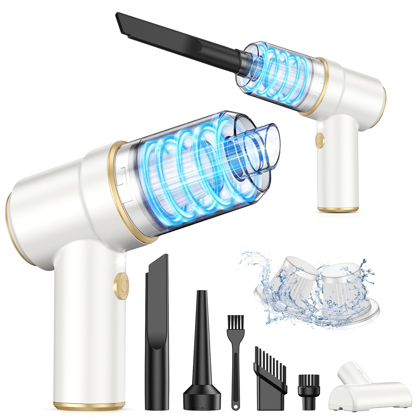 KMM Handheld Car Vacuum - 9000Pa Power with Air Duster & LED Light