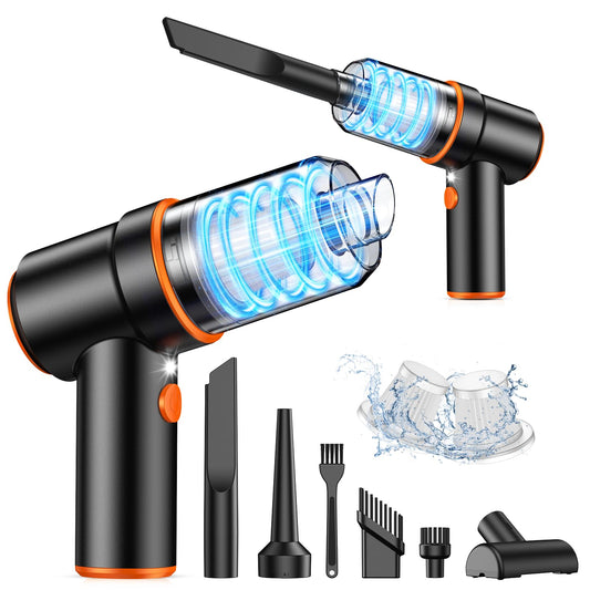 KMM Handheld Car Vacuum - 9000Pa Power with Air Duster & LED Light