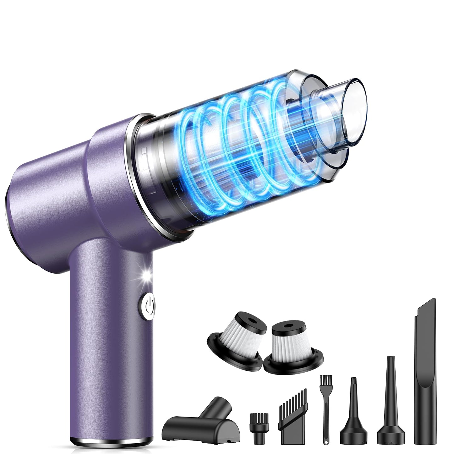 KMM Handheld Car Vacuum - 9000Pa Power with Air Duster & LED Light