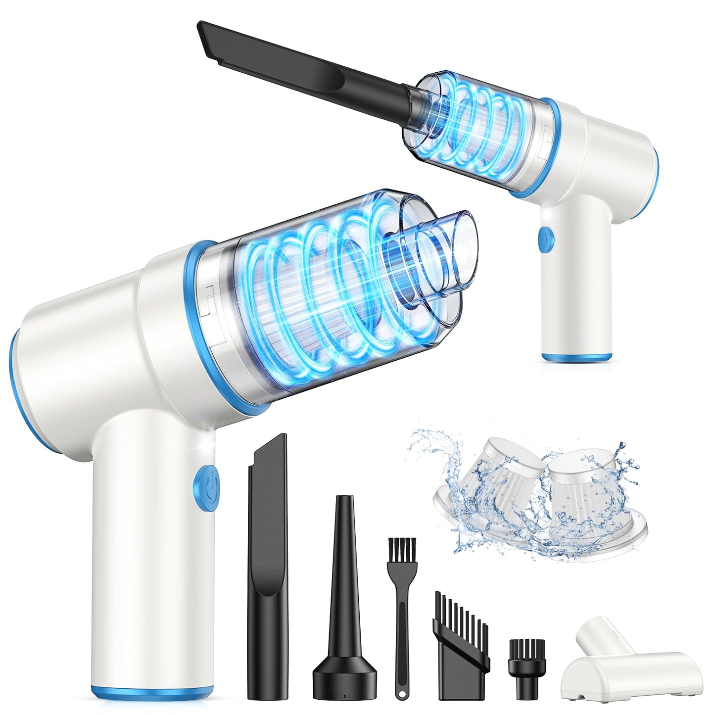 KMM Handheld Car Vacuum - 9000Pa Power with Air Duster & LED Light