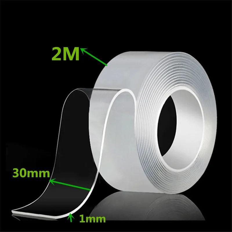 Super Strong Nano Double Sided Adhesive Tape Waterproof Transparent Traceless Tape  Reusable Decorative Office Tape Home Tools