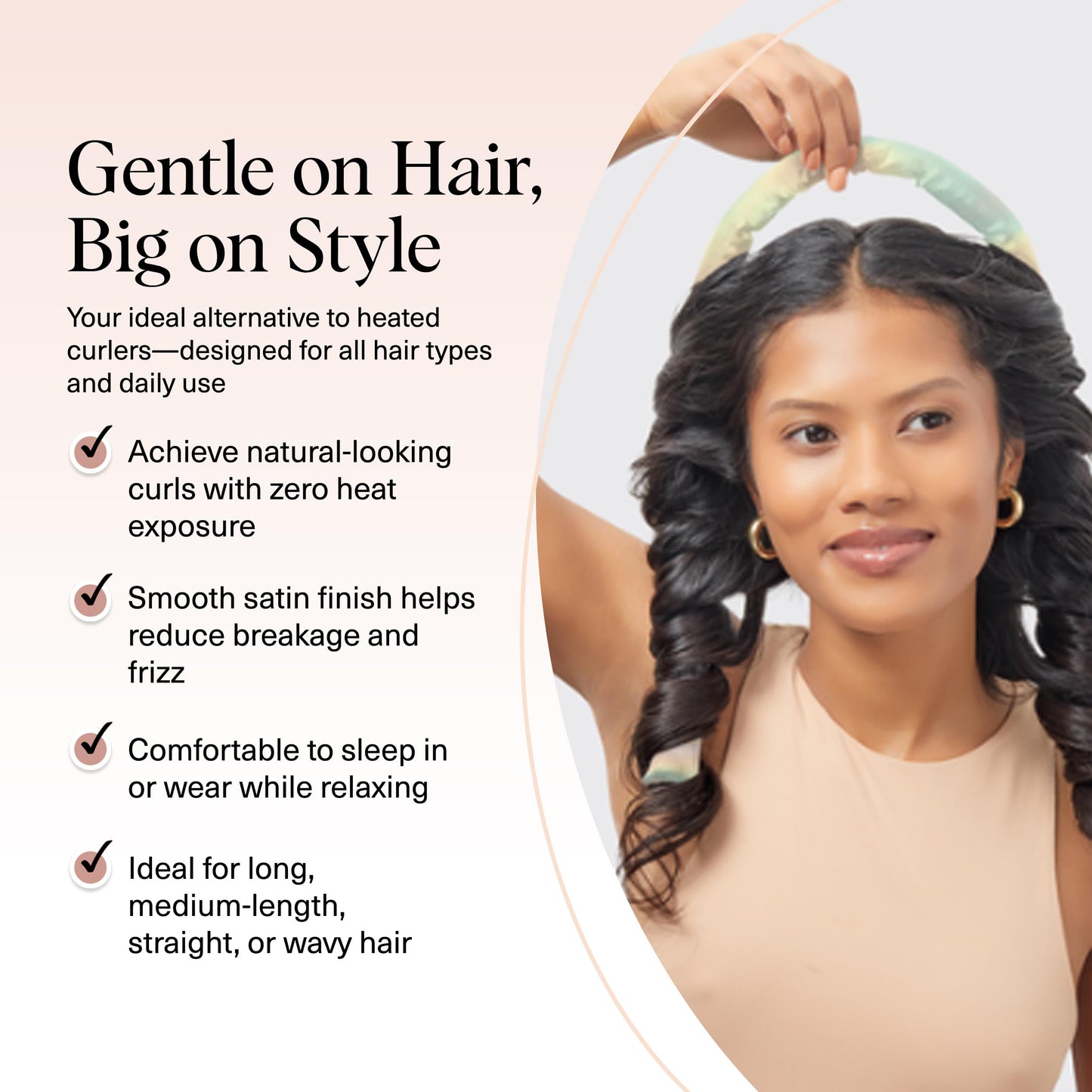 Kitsch Heatless Curling Set - Overnight Curls with Satin Hair Curler & Scrunchies