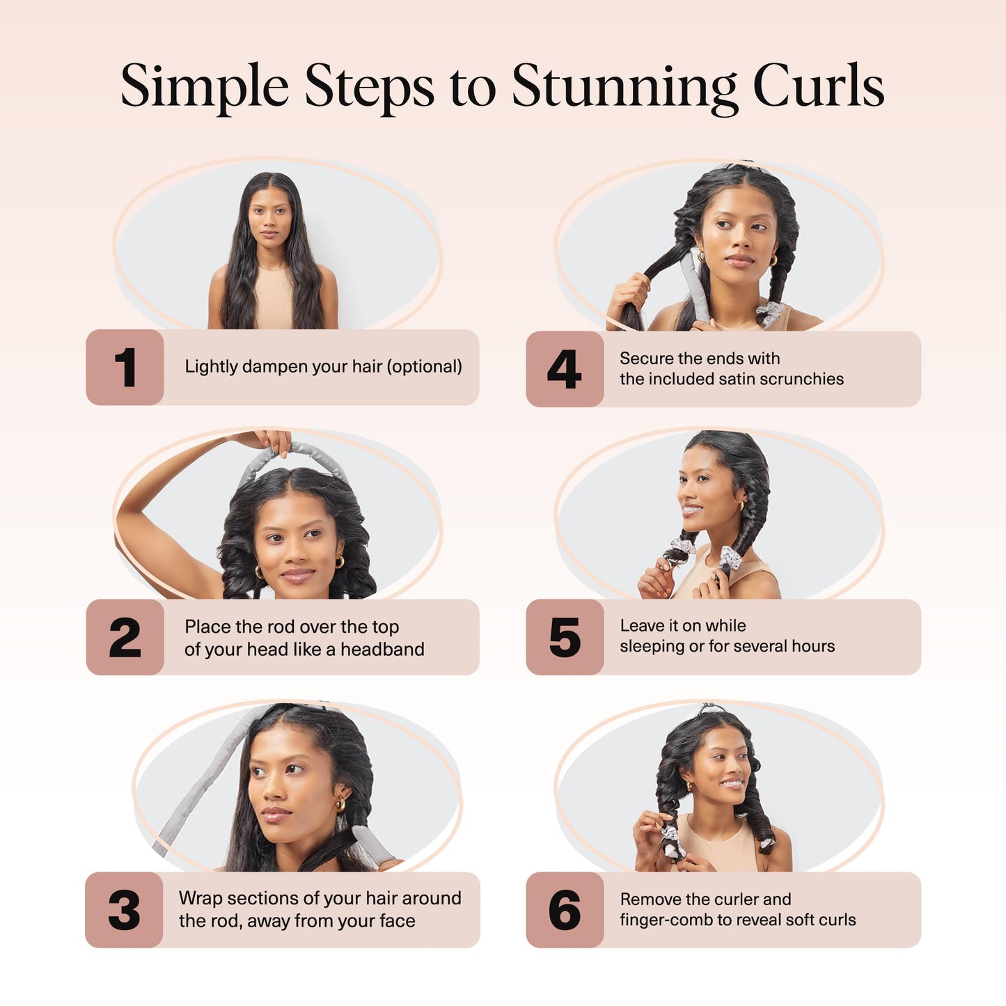 Kitsch Heatless Curling Set - Overnight Curls with Satin Hair Curler & Scrunchies