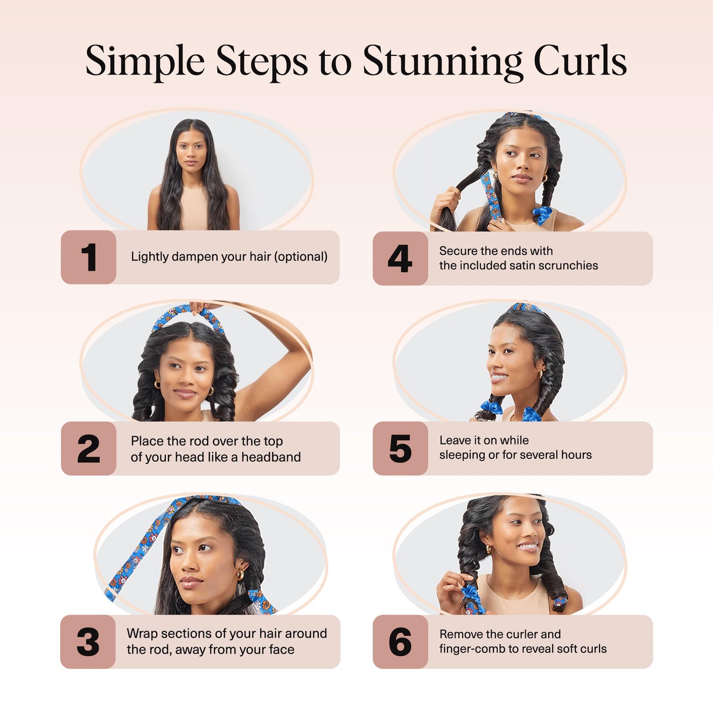 Kitsch Heatless Curling Set - Overnight Curls with Satin Hair Curler & Scrunchies