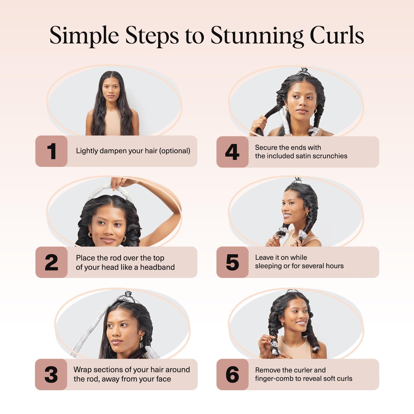 Kitsch Heatless Curling Set - Overnight Curls with Satin Hair Curler & Scrunchies