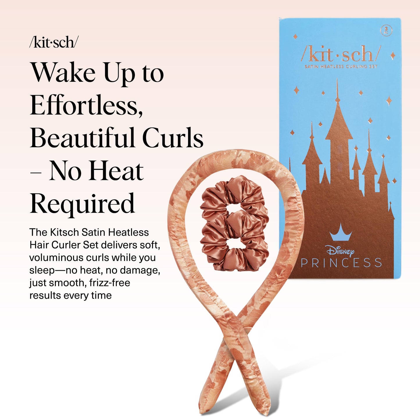 Kitsch Heatless Curling Set - Overnight Curls with Satin Hair Curler & Scrunchies