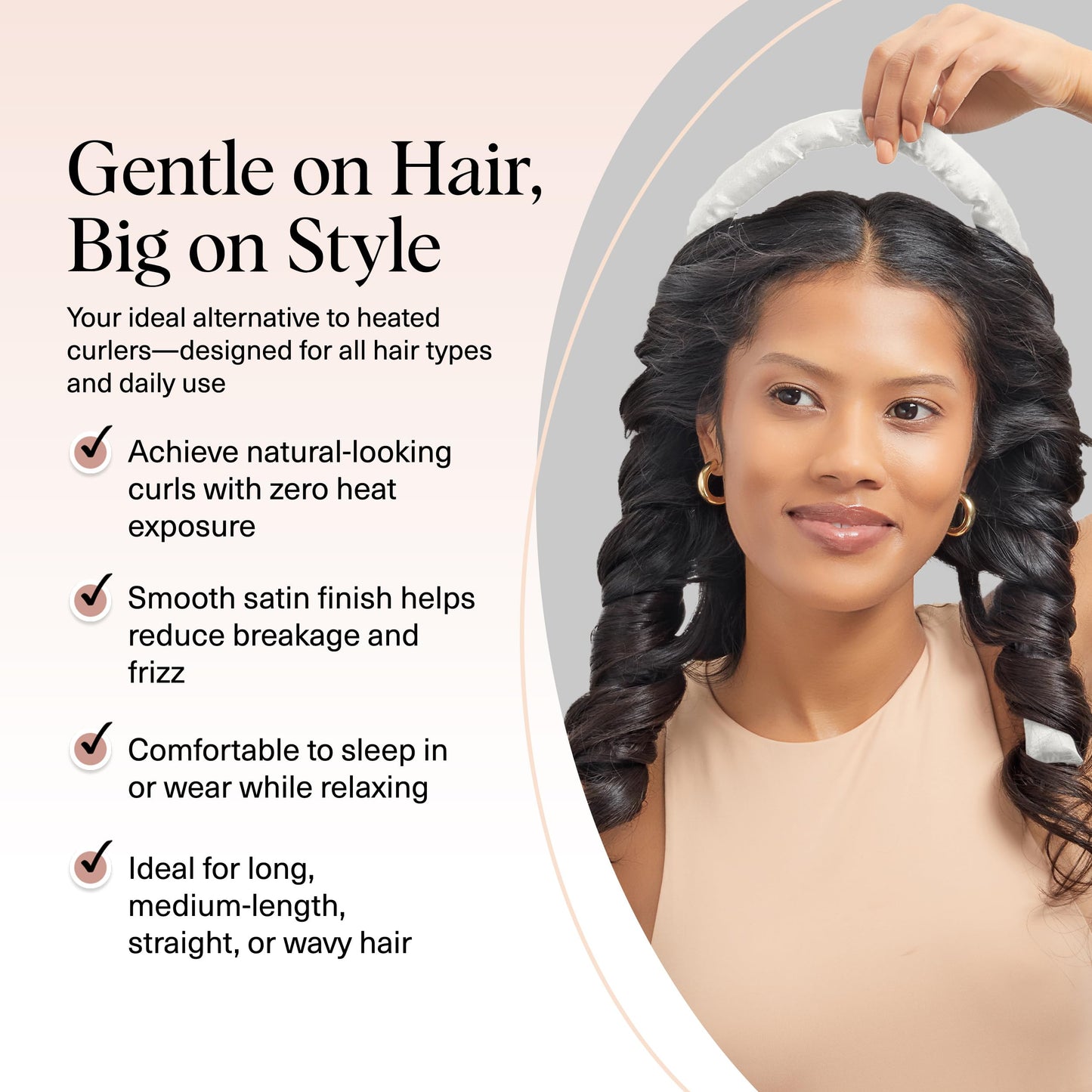 Kitsch Heatless Curling Set - Overnight Curls with Satin Hair Curler & Scrunchies