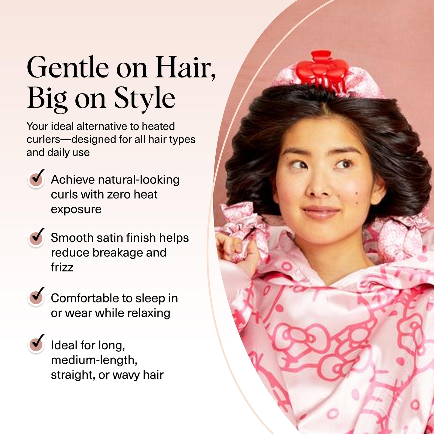 Kitsch Heatless Curling Set - Overnight Curls with Satin Hair Curler & Scrunchies