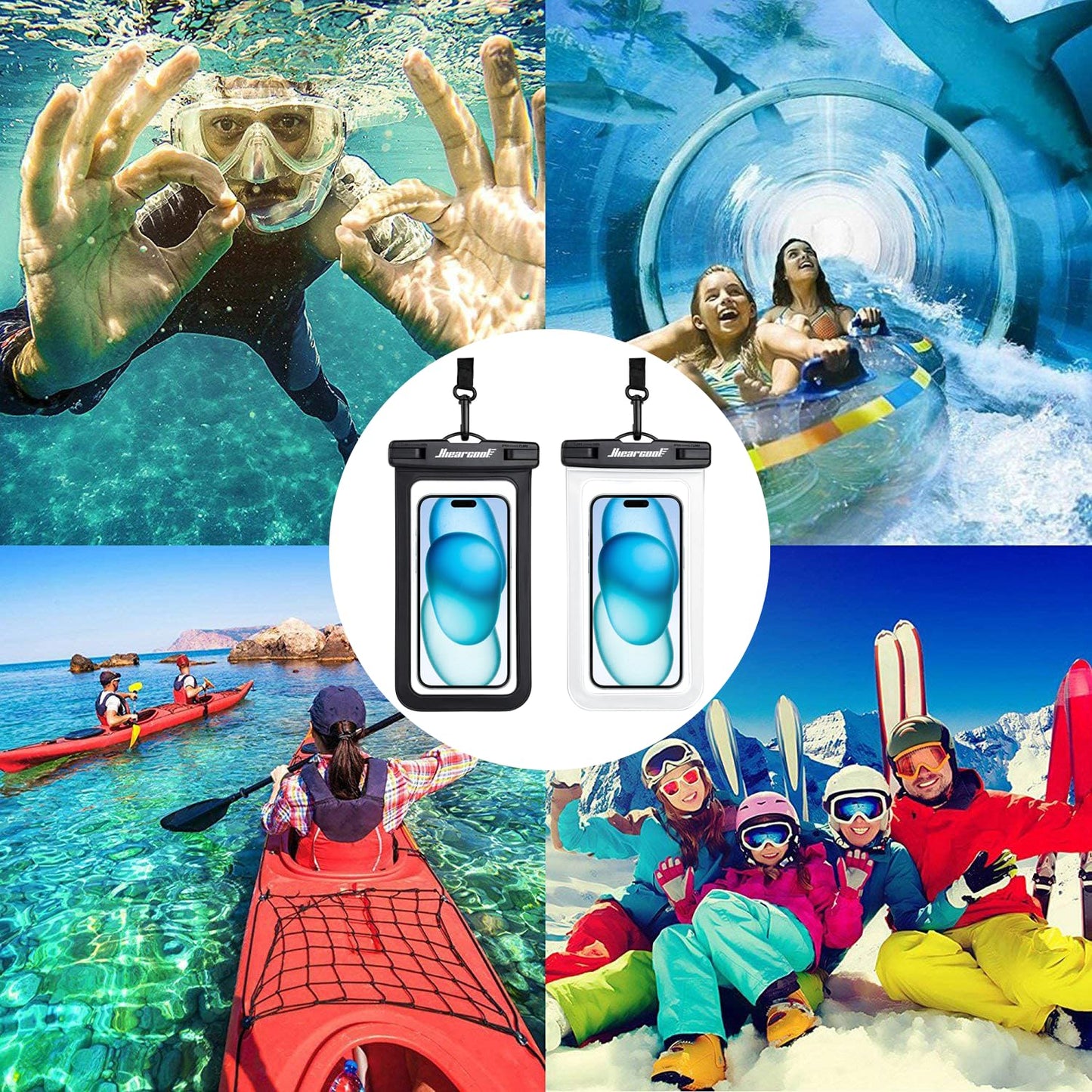 Waterproof Phone Pouch 2-Pack - IPX8 Dry Bag for iPhone & Android (8.3")