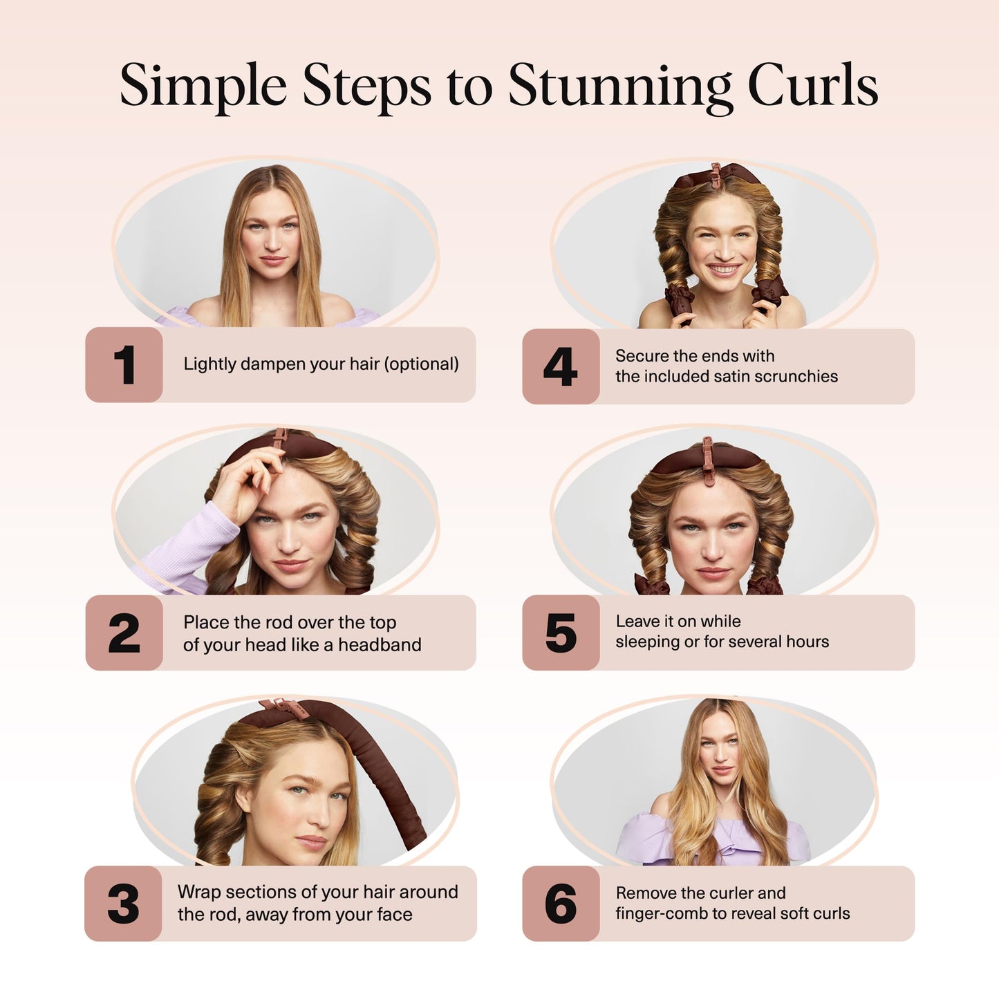 Kitsch Heatless Curling Set - Overnight Curls with Satin Hair Curler & Scrunchies