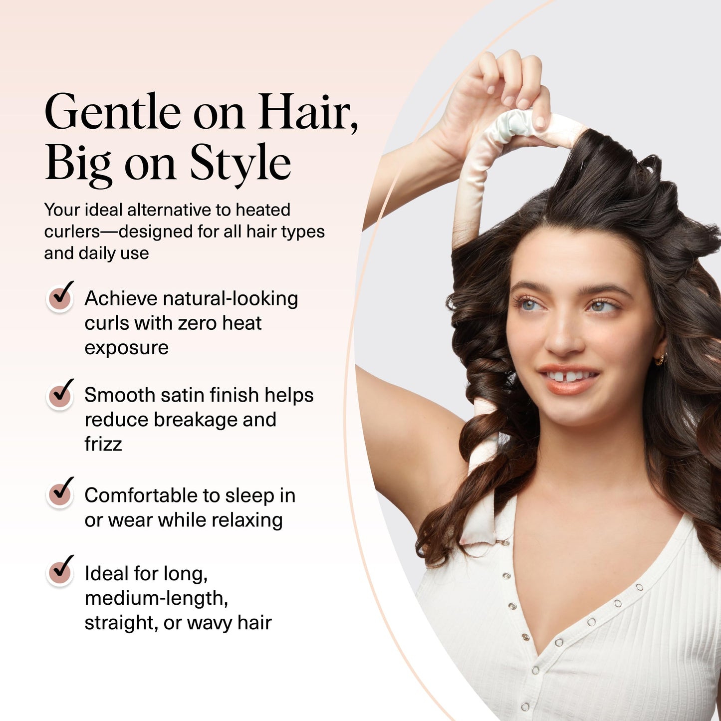 Kitsch Heatless Curling Set - Overnight Curls with Satin Hair Curler & Scrunchies
