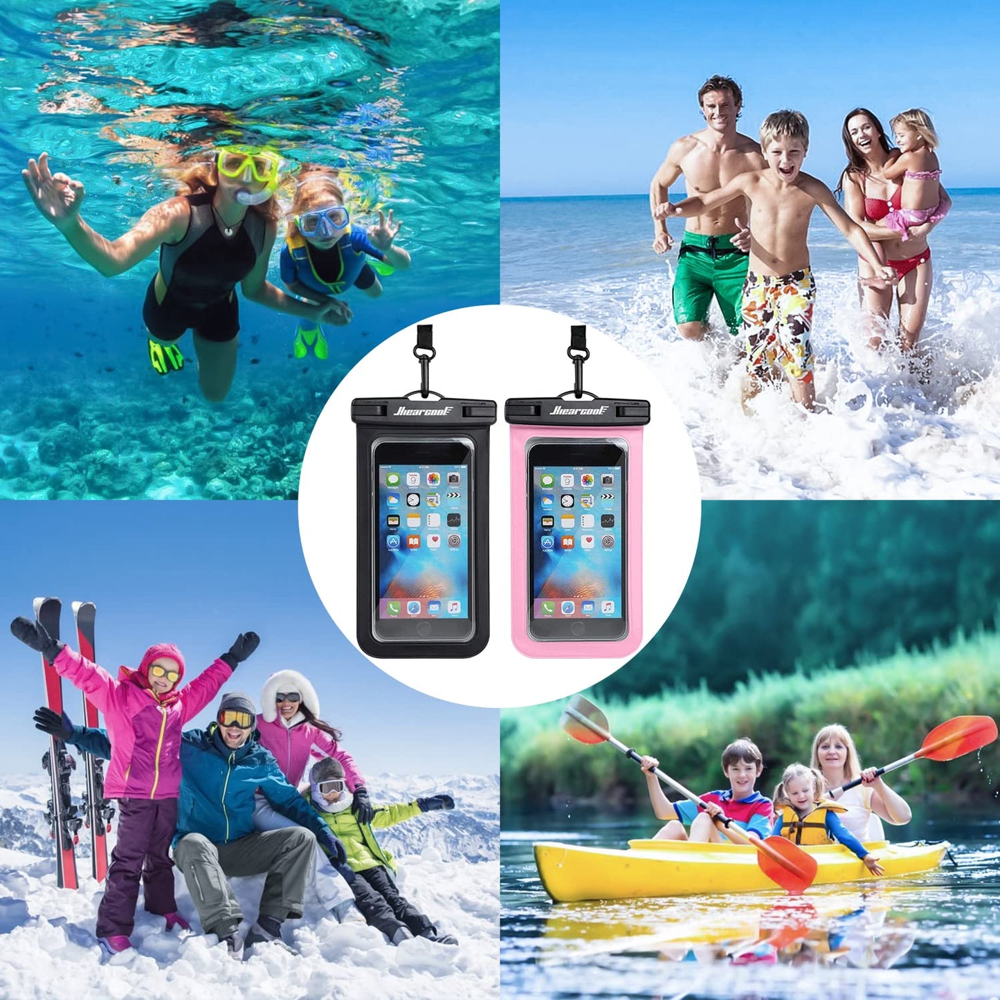 Waterproof Phone Pouch 2-Pack - IPX8 Dry Bag for iPhone & Android (8.3")