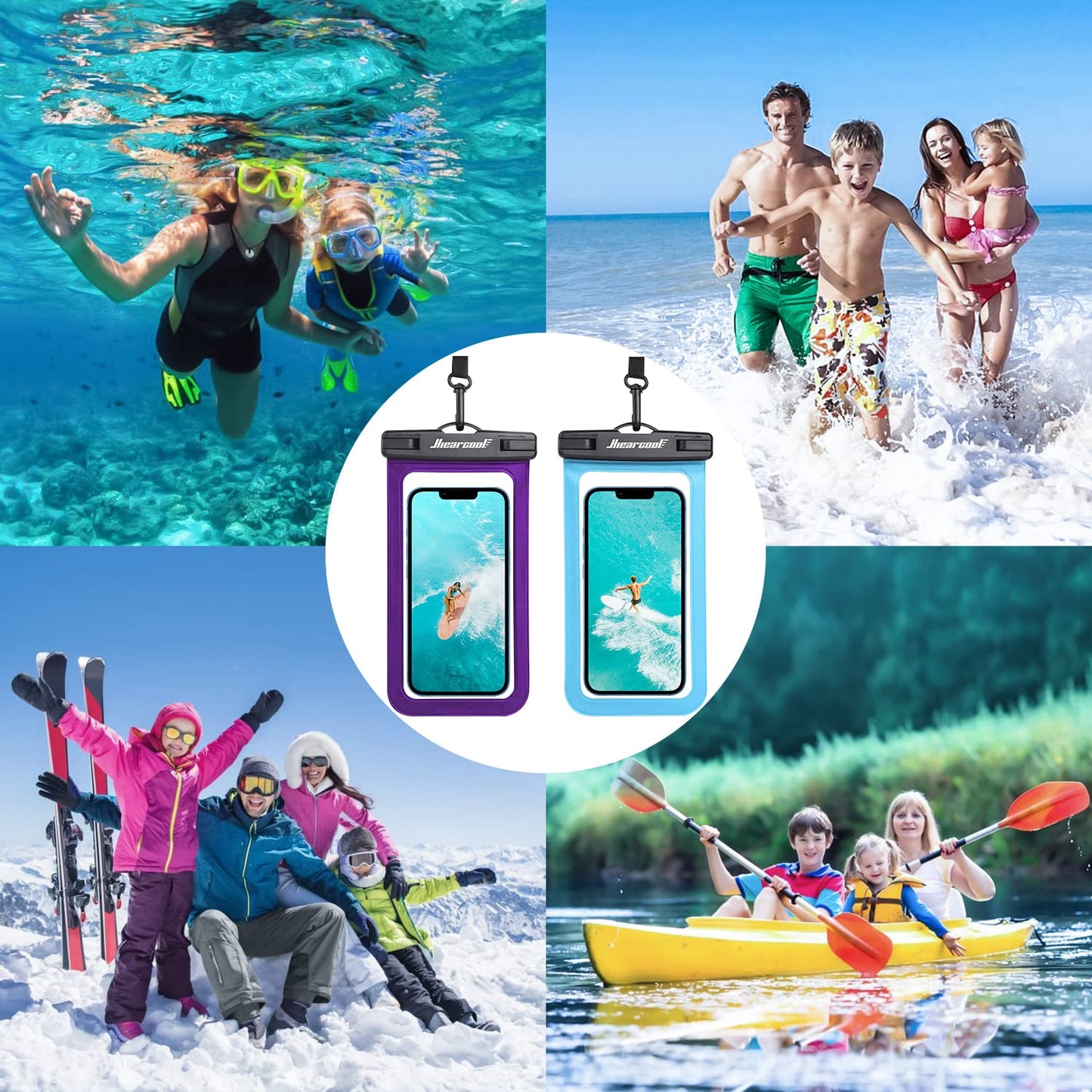 Waterproof Phone Pouch 2-Pack - IPX8 Dry Bag for iPhone & Android (8.3")