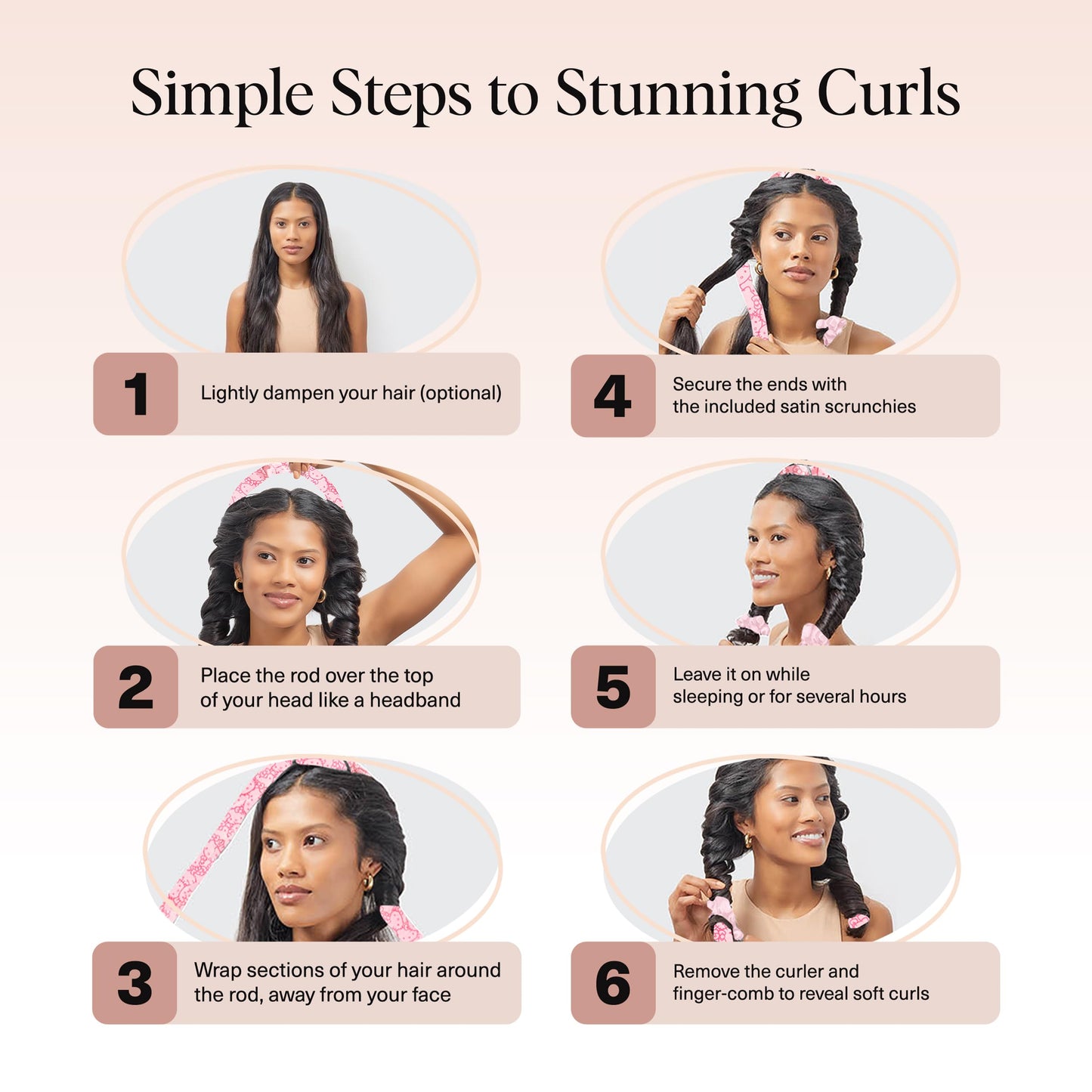 Kitsch Heatless Curling Set - Overnight Curls with Satin Hair Curler & Scrunchies