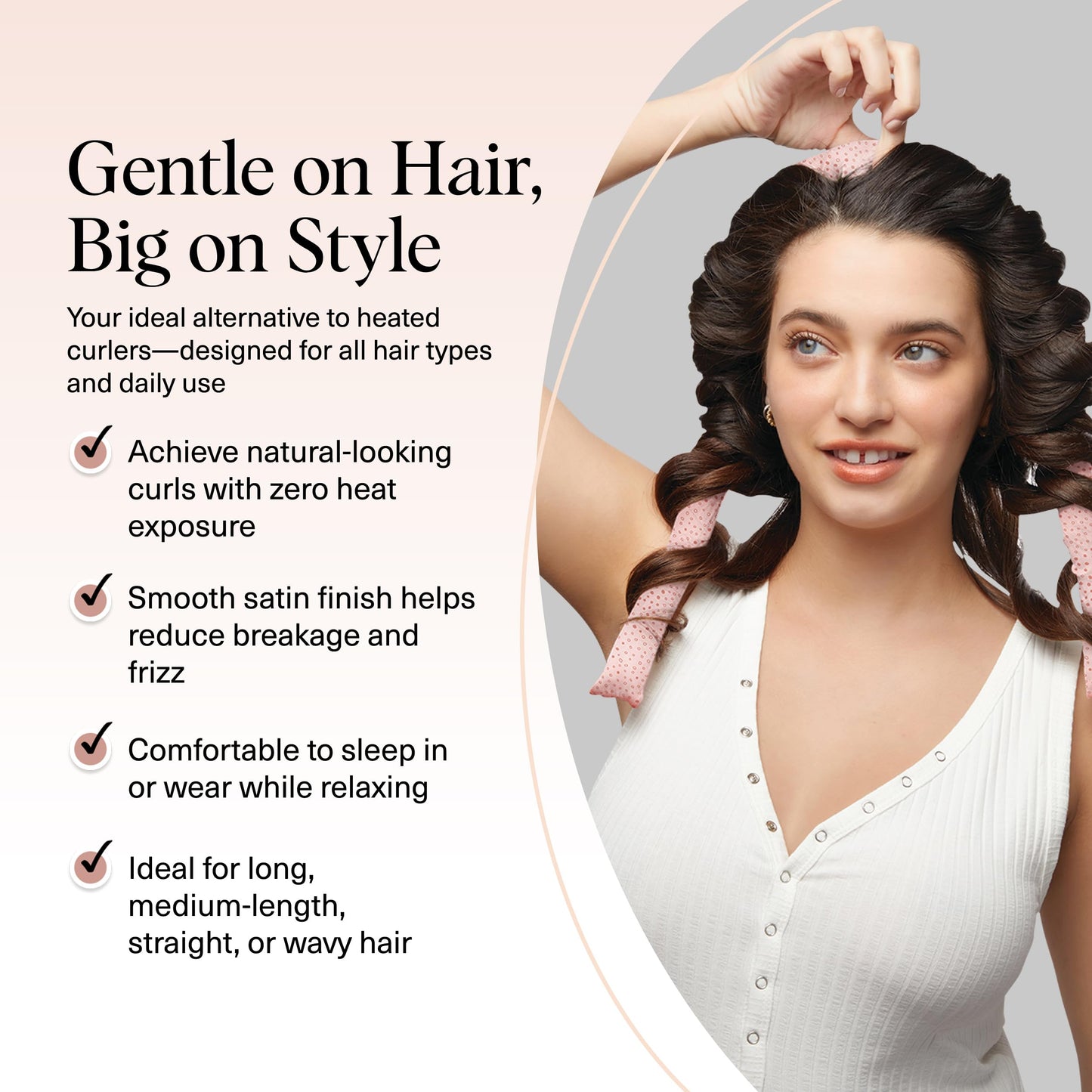 Kitsch Heatless Curling Set - Overnight Curls with Satin Hair Curler & Scrunchies