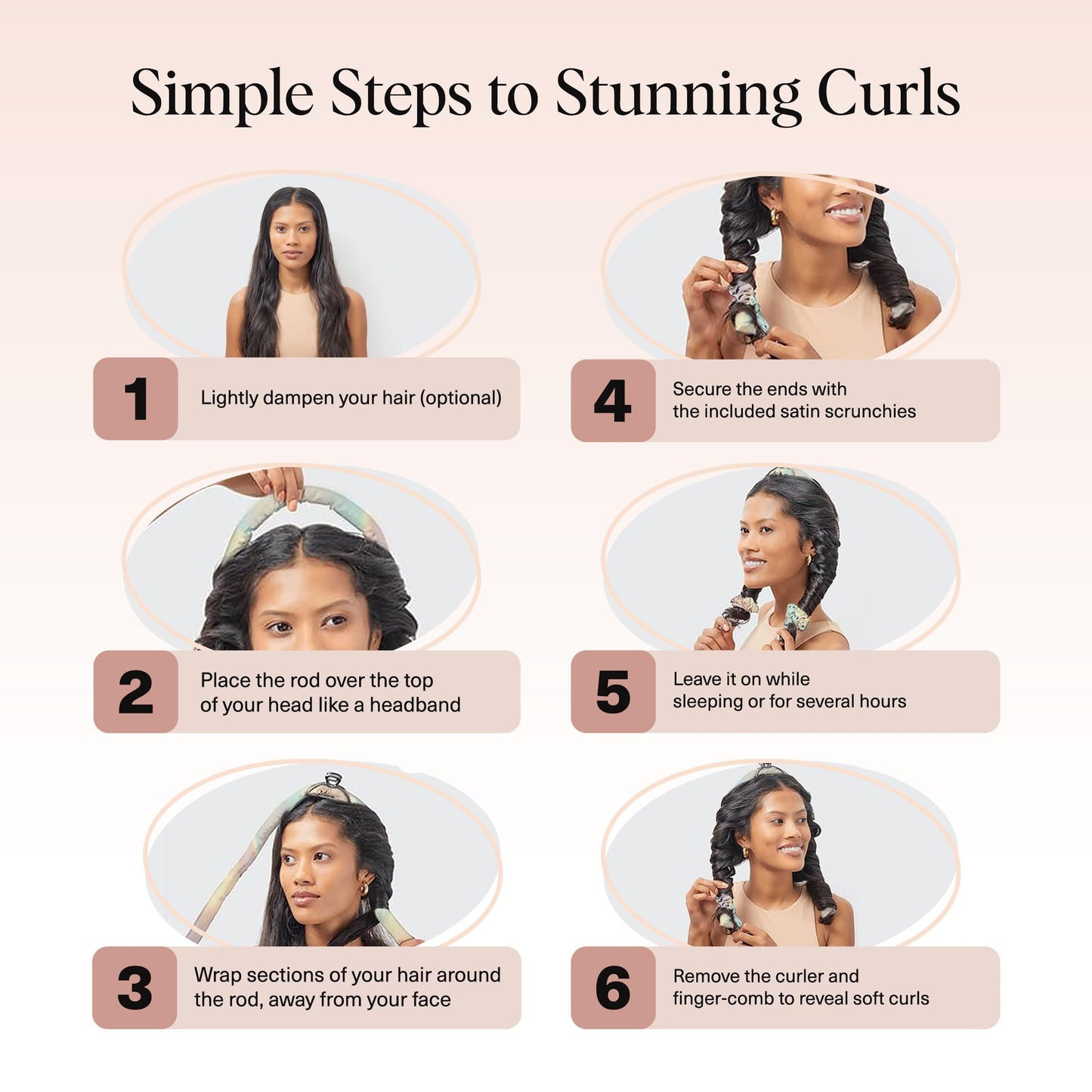 Kitsch Heatless Curling Set - Overnight Curls with Satin Hair Curler & Scrunchies