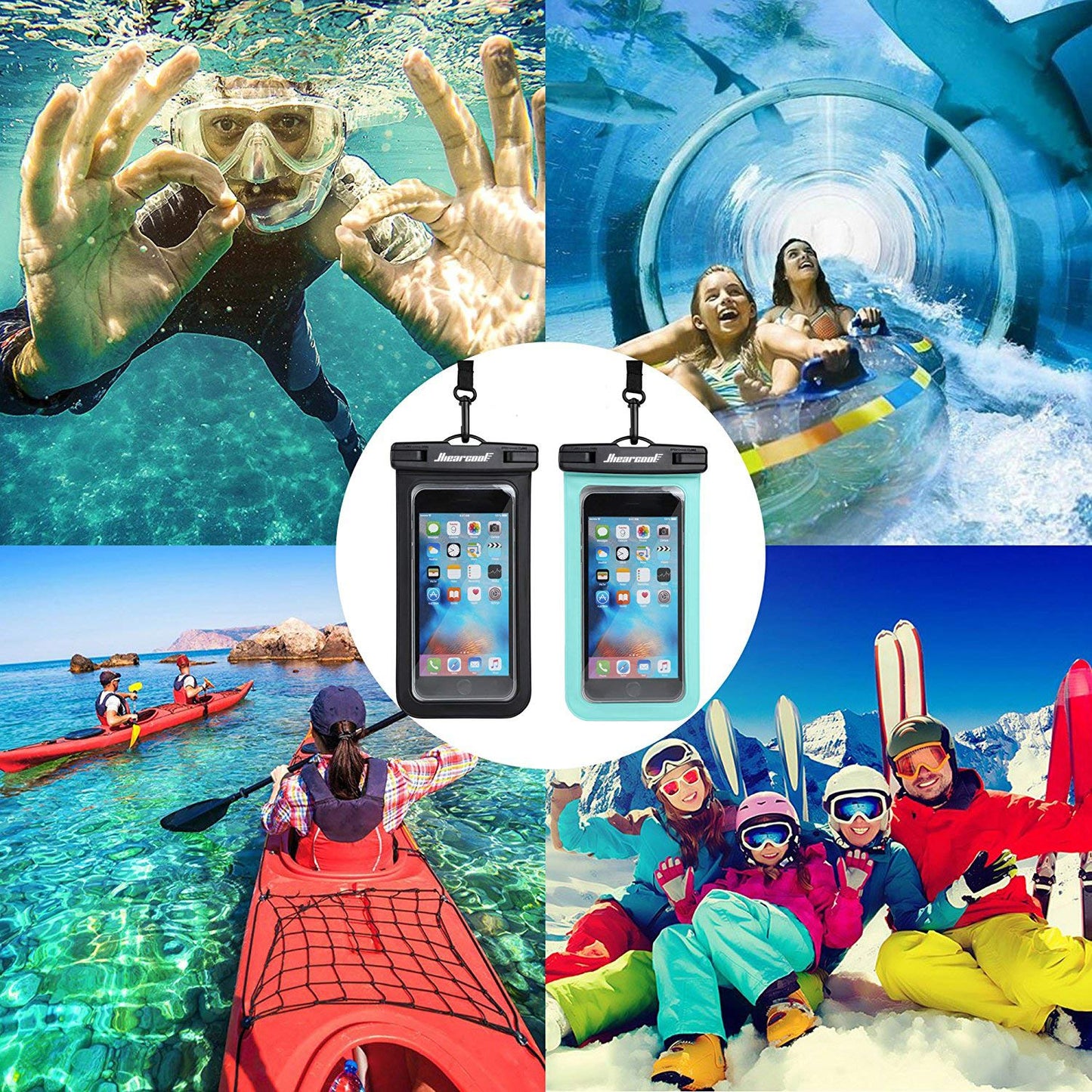 Waterproof Phone Pouch 2-Pack - IPX8 Dry Bag for iPhone & Android (8.3")