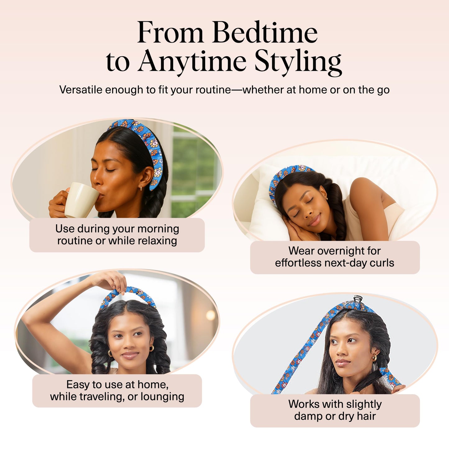 Kitsch Heatless Curling Set - Overnight Curls with Satin Hair Curler & Scrunchies