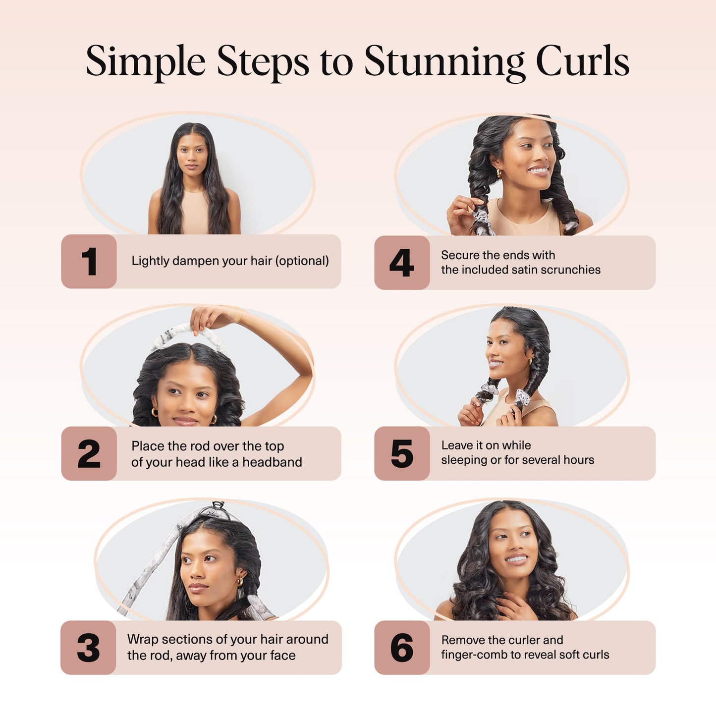 Kitsch Heatless Curling Set - Overnight Curls with Satin Hair Curler & Scrunchies