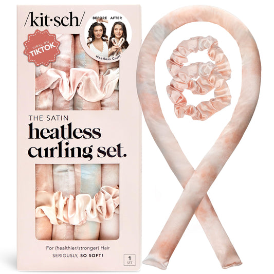 Kitsch Heatless Curling Set - Overnight Curls with Satin Hair Curler & Scrunchies