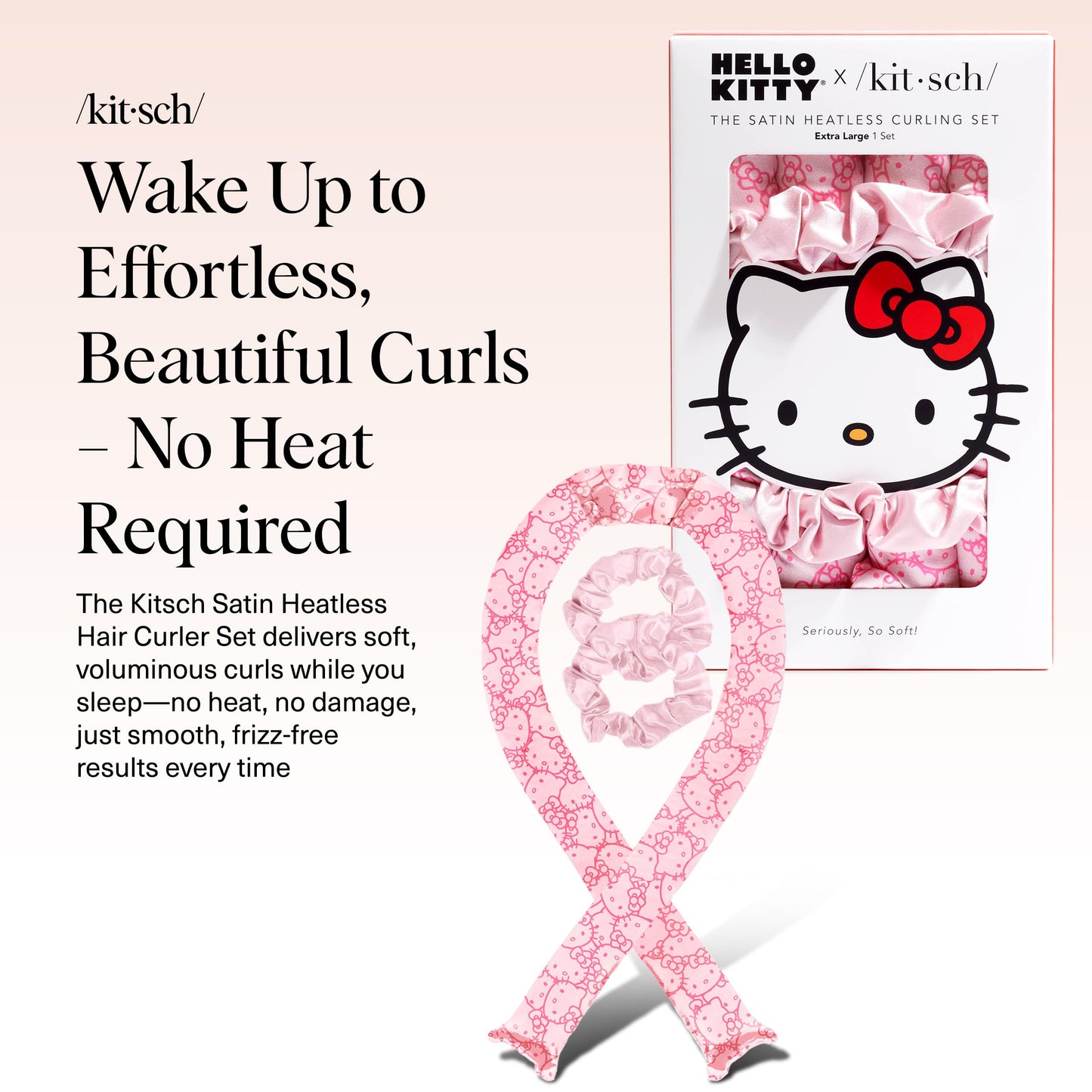 Kitsch Heatless Curling Set - Overnight Curls with Satin Hair Curler & Scrunchies