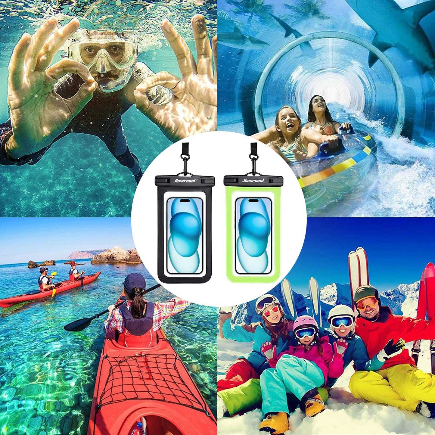 Waterproof Phone Pouch 2-Pack - IPX8 Dry Bag for iPhone & Android (8.3")