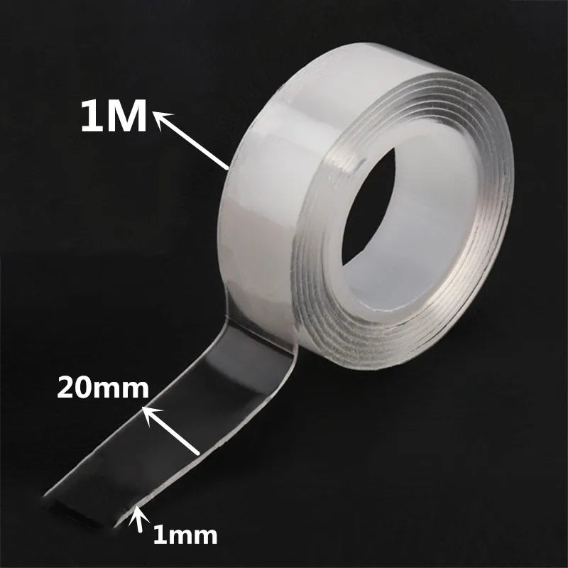 Super Strong Nano Double Sided Adhesive Tape Waterproof Transparent Traceless Tape  Reusable Decorative Office Tape Home Tools