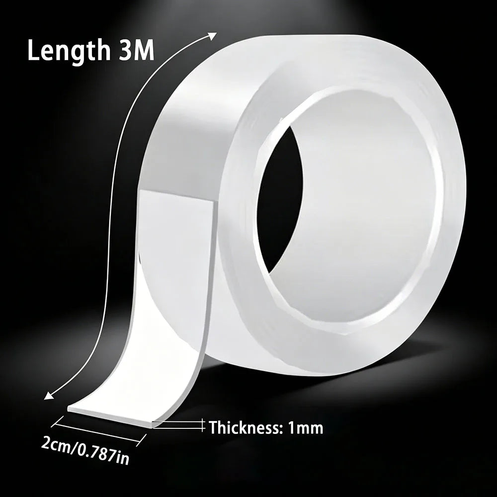 Super Strong Nano Double Sided Adhesive Tape Waterproof Transparent Traceless Tape  Reusable Decorative Office Tape Home Tools