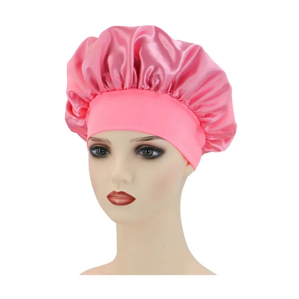 Satin Sleep Bonnet - Wide-Brimmed Hair Care Cap for Women & Men