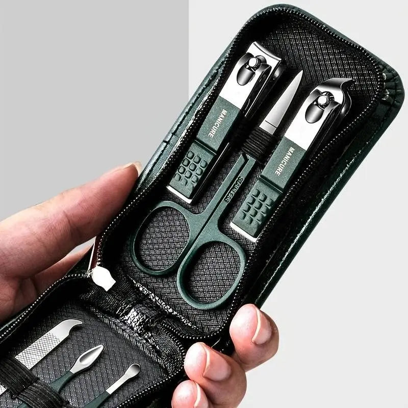 6-Piece Nail Care & Grooming Set - Stainless Steel Scissors, Clippers & Ear Pick