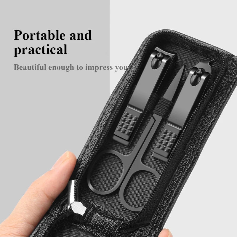 6-Piece Nail Care & Grooming Set - Stainless Steel Scissors, Clippers & Ear Pick