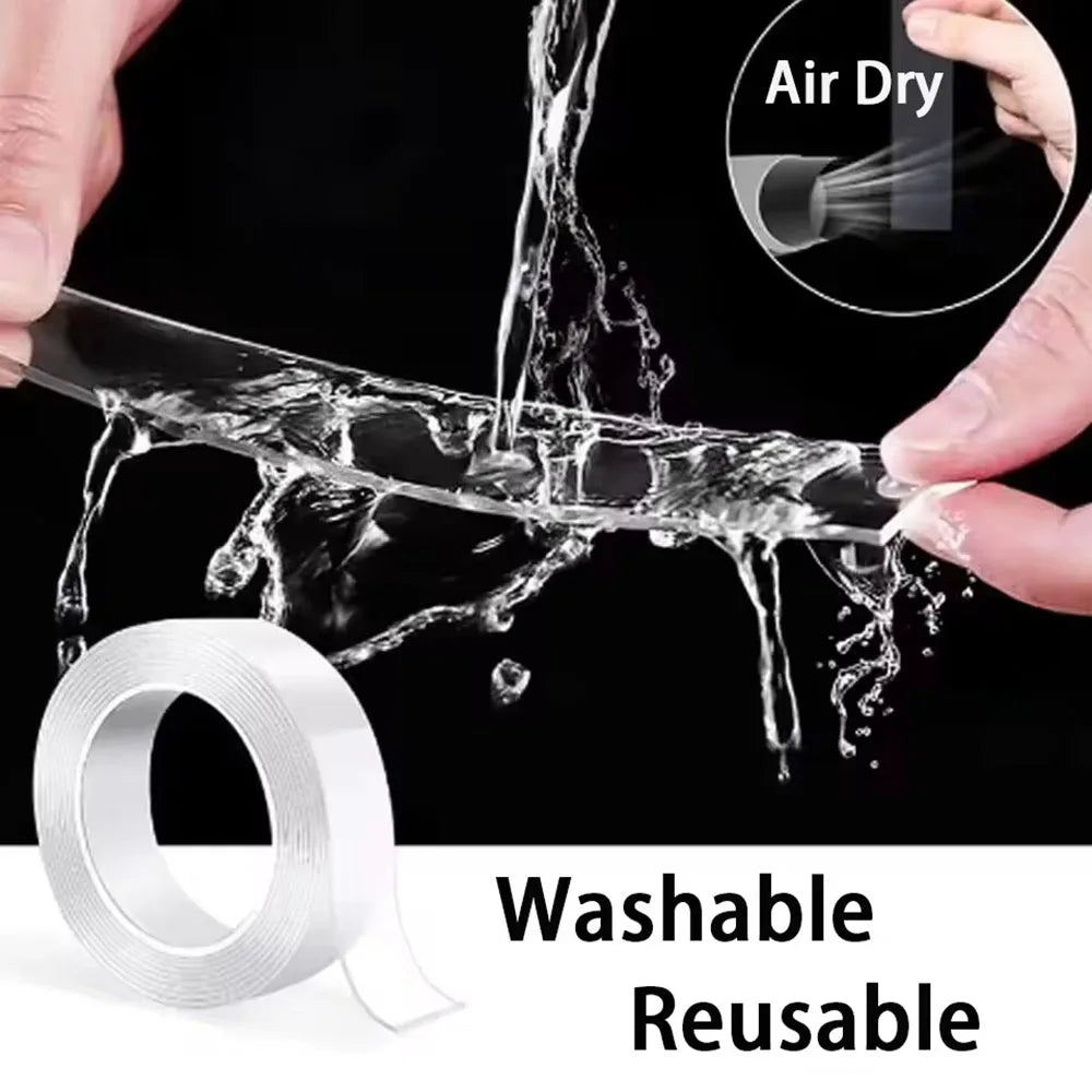 Super Strong Nano Double Sided Adhesive Tape Waterproof Transparent Traceless Tape  Reusable Decorative Office Tape Home Tools