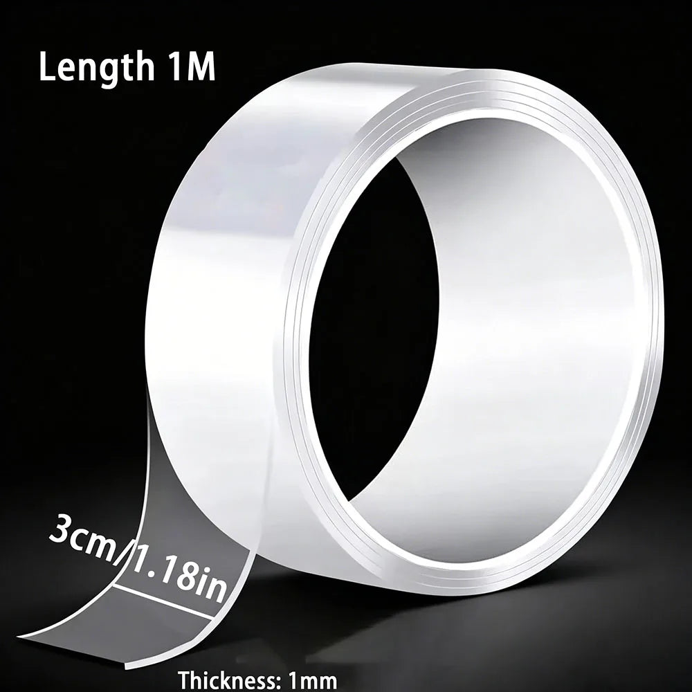 Super Strong Nano Double Sided Adhesive Tape Waterproof Transparent Traceless Tape  Reusable Decorative Office Tape Home Tools