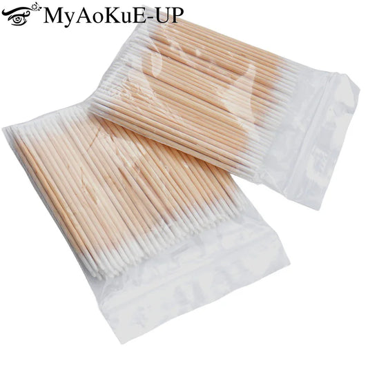 Cotton Swabs 300/500 Pack - Double-Tipped Wood Stick Applicators