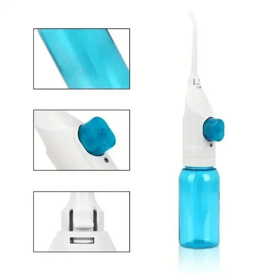 1PC Portable High-Pressure Oral Irrigator Manual Water Flosser Toothpick Style Deep Cleaning Gums & Teeth Care