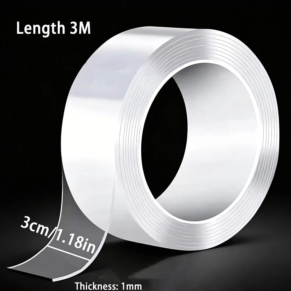 Super Strong Nano Double Sided Adhesive Tape Waterproof Transparent Traceless Tape  Reusable Decorative Office Tape Home Tools