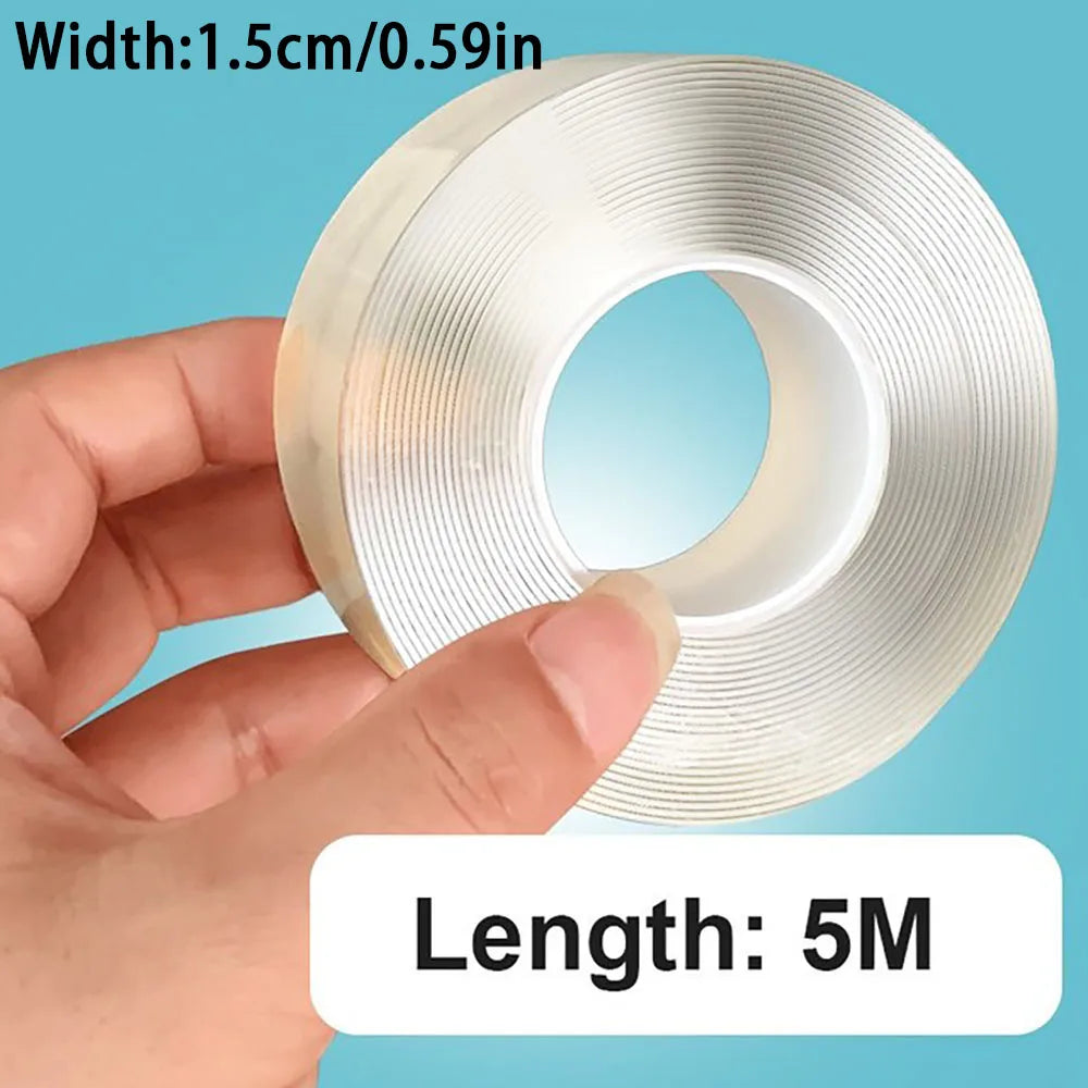 Super Strong Nano Double Sided Adhesive Tape Waterproof Transparent Traceless Tape  Reusable Decorative Office Tape Home Tools
