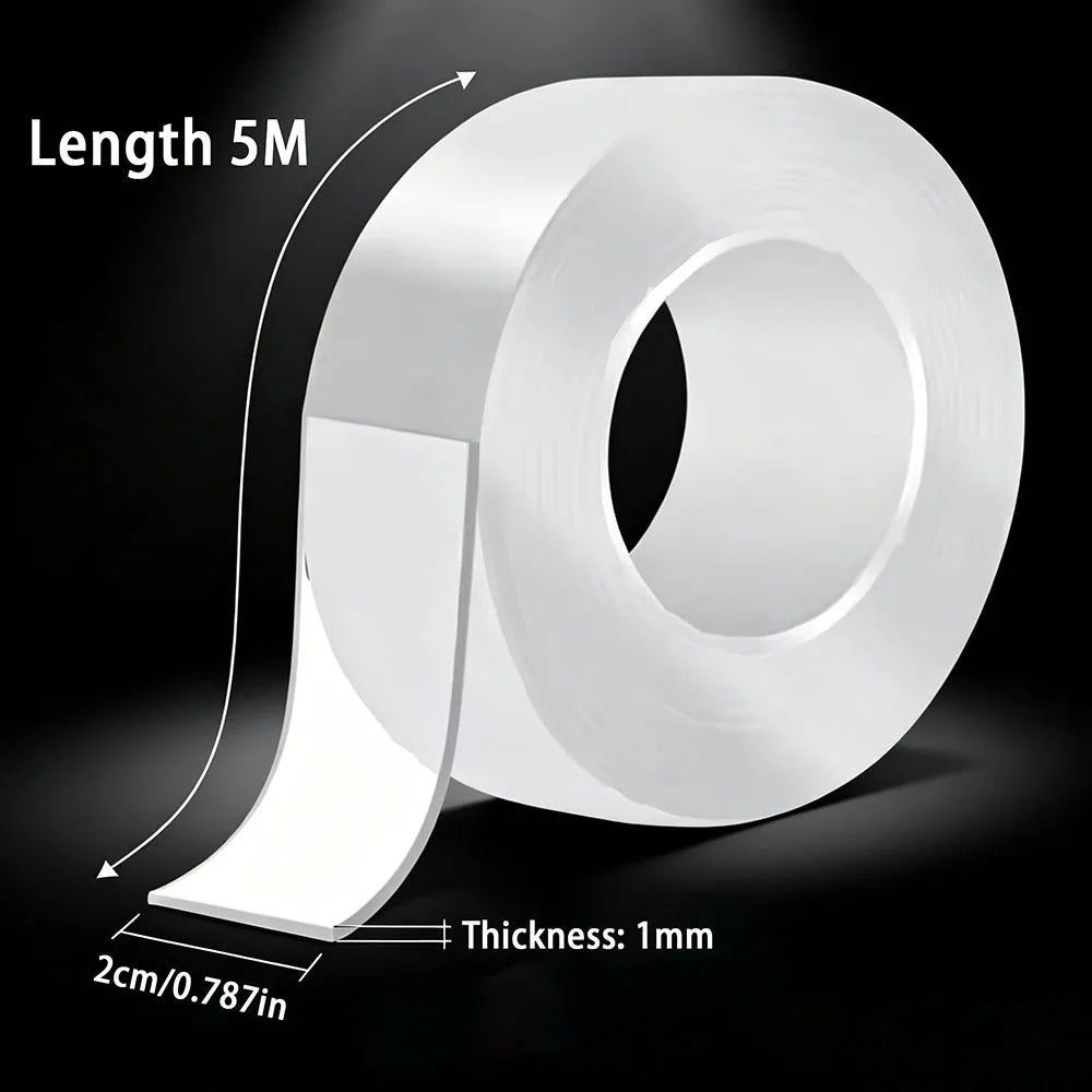Super Strong Nano Double Sided Adhesive Tape Waterproof Transparent Traceless Tape  Reusable Decorative Office Tape Home Tools